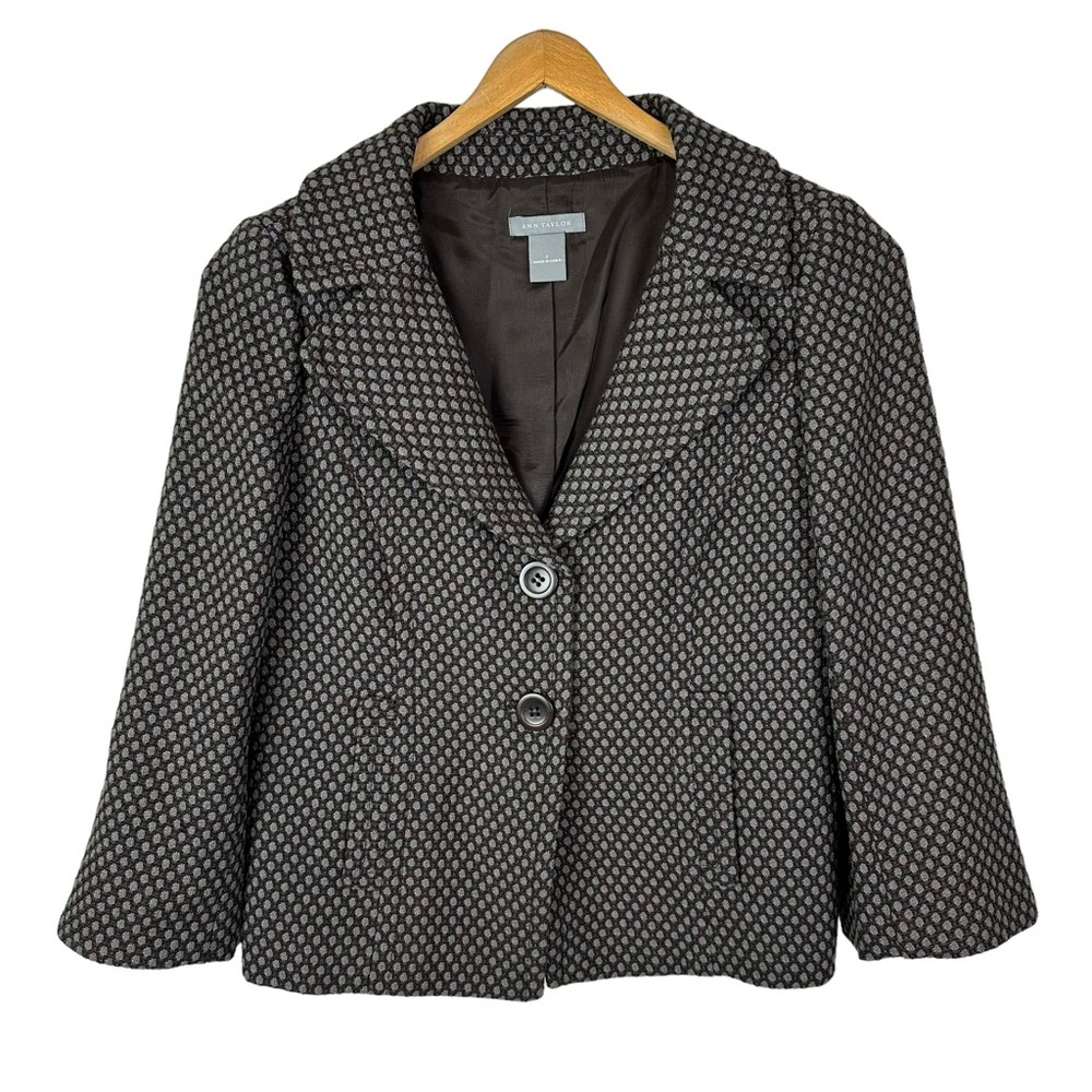 Ann Taylor Wool Cotton Tweed Blazer 2